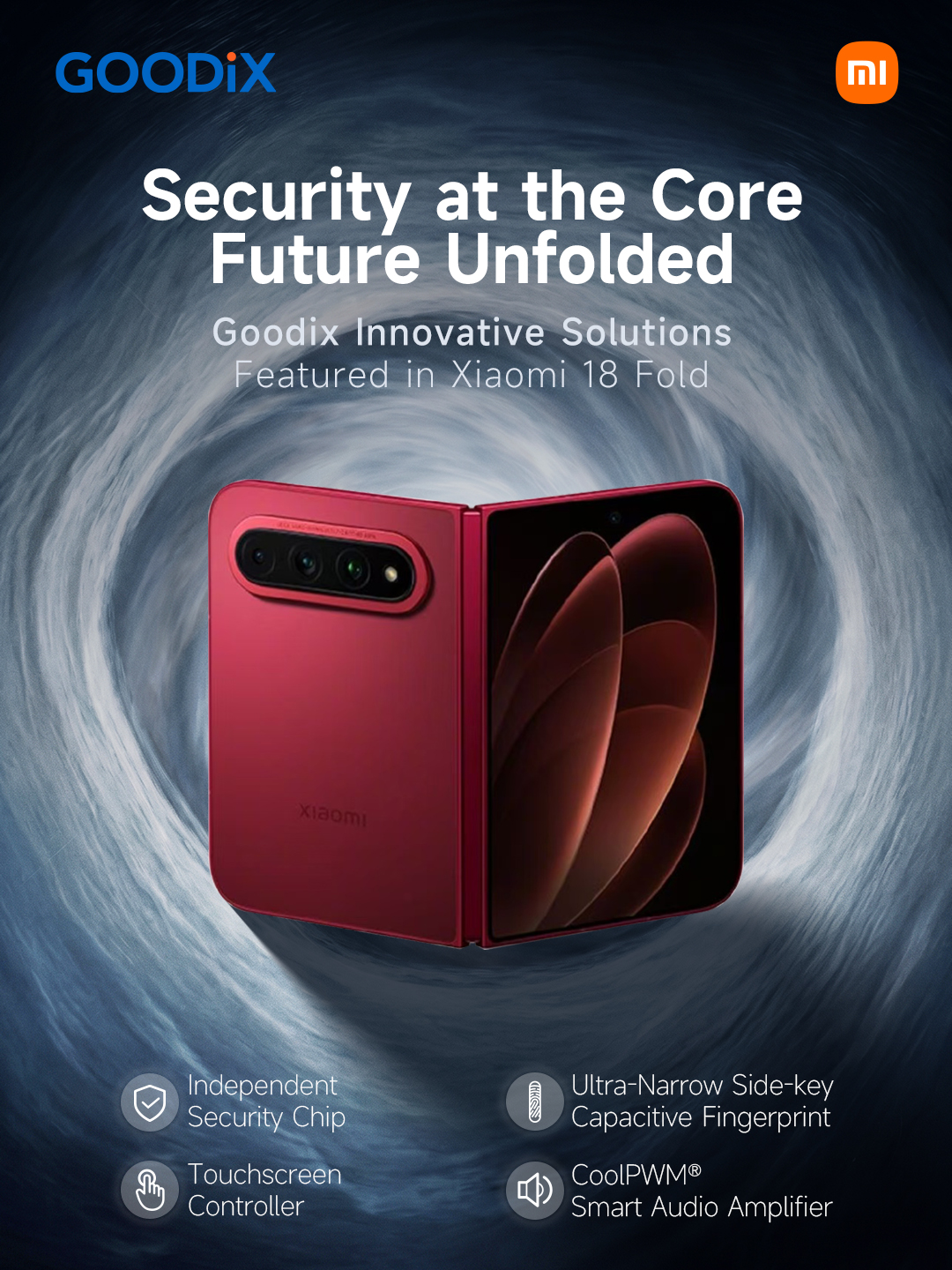 Goodix Innovative Solutions Featured in Xiaomi 18 Fold Goodix Innovative Solutions Featured in Xiaomi 18 Fold