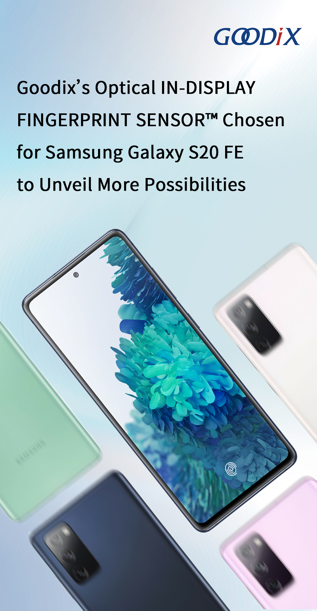 Goodix's Optical INDISPLAY FINGERPRINT SENSOR™ Chosen for Samsung