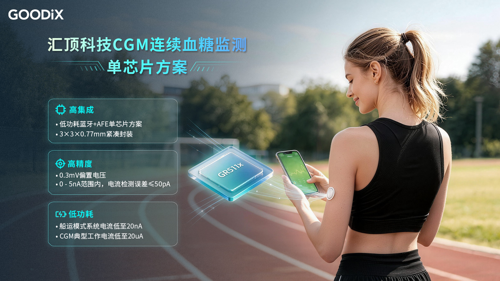 汇顶科技发布CGM连续血糖监测单芯片方案